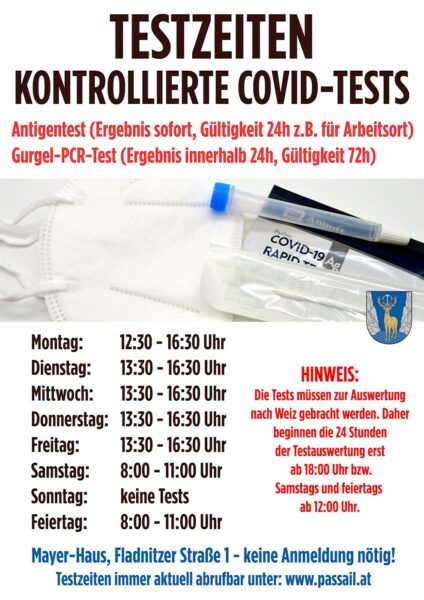 Testzeitenbekanntgabe KW 2022-04