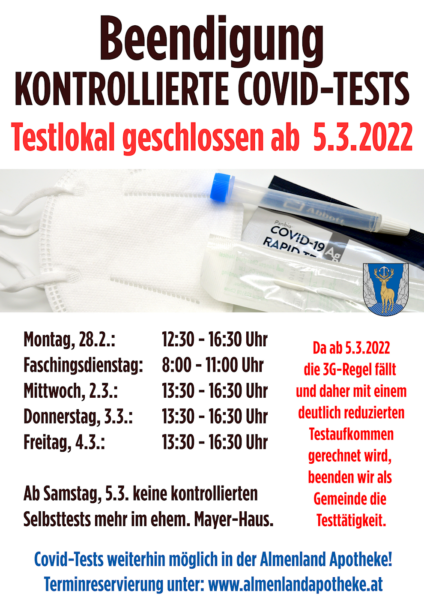 Testzeitenbekanntgabe KW 2022-09