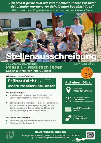 Stellenausschreibung Frühaufsicht 2024 allg